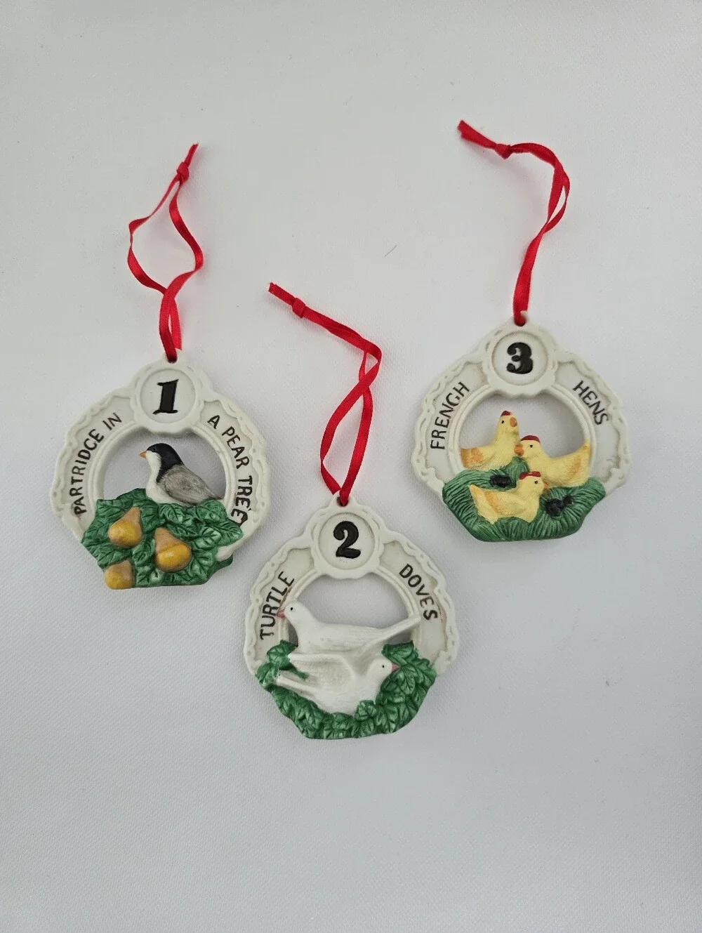 Vintage Breckenridge Holidays Twelve Days of Christmas Porcelain Ornament Set 12
